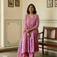 Pink Floral Alia Cut Anarkali Suit Set