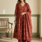 Dabu Print Cotton Alia Cut Anarkali Suit Set