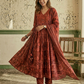 Dabu Print Cotton Alia Cut Anarkali Suit Set