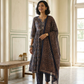 Blue kalamkari Print Anarkali with Printed Dupatta