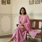 Pink Floral Alia Cut Anarkali Suit Set