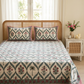Pure Cotton Bagh Print Bedsheet (Blue)