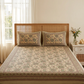 Hand Block Floral Cotton Bedsheet (Sage Green)