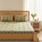 Olive & Mustard Butah Print Cotton Bedsheet Set