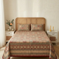 Maroon & Black Geometric Print Cotton Bedsheet Set