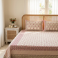 Pink Floral Butah Print Cotton Bedsheet Set