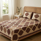 Brown Patchwork Print Cotton Bedsheet Set