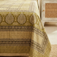 Olive Green Geometric Print Cotton Bedsheet Set