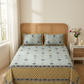 Blue & Mustard Butah Print Cotton Bedsheet Set