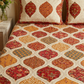 Red Patchwork Print Cotton Bedsheet Set