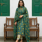Pure Hand Block Printed Kurta Set (Green)