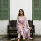 Pink printed cotton kurta set with dupatta