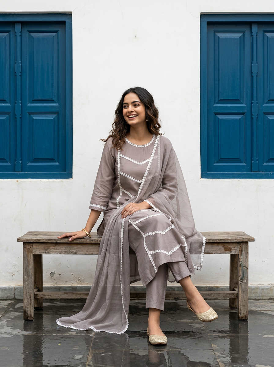 Soft Linen Grey Suit Set