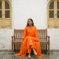 Hand-Embroidered Dola Silk A-Line Kurta Set