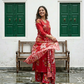 Floral Cotton Suit Set with Printed Dupatta