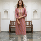 Pink Bandej print muslin Kurta.