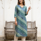 Blue Bandej print muslin Kurta.
