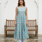 Blue printed cotton dress