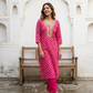 Pink Chanderi Silk kurta set with embroidery