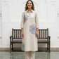Off white Flex Cotton Kurta with embroidery