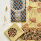 Premium Embroidered Cotton Block Printed Unstitched Suit Set