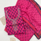 Thread Embroidered Cotton Block Printed Unstitched Suit Set