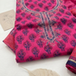 Thread Embroidered Cotton Block Printed Unstitched Suit Set