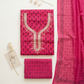 Thread Embroidered Cotton Block Printed Unstitched Suit Set