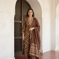 Brown Cotton Printed Dupatta Set.