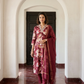 Wine Color Floral Printed Dupatta Set