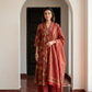 Floral V-neck Printed Cotton Straight Suit Set