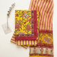 Cotton Block Printed Chiffon Dupatta Unstitched Suit Set