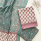 Cotton Block Printed Chiffon Dupatta Unstitched Suit Set