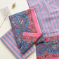 Cotton Block Printed Chiffon Dupatta Unstitched Suit Set