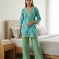 Blue & Green Printed Cotton Co-ord Set