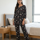 Black Floral Printed Cotton Co-ord Set