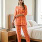 Orange Floral Printed Cotton Co-ord Set