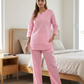 Pink/Teal blue Printed Cotton Co-ord Set/ Loungewear