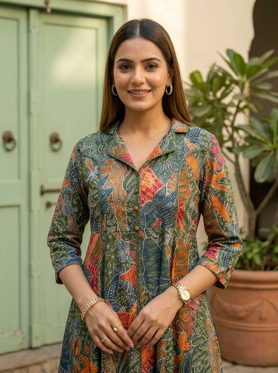 Multicolor Printed Muslin Co-ord Set