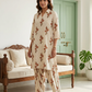 Beige Printed Muslin Co-ord Set