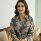 Charcoal Floral Printed Muslin Co-ord Set