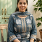 Cotton Linen Printed Kurta Set with Dupatta