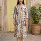 Multi Abstract Print Cotton Aline Kurta