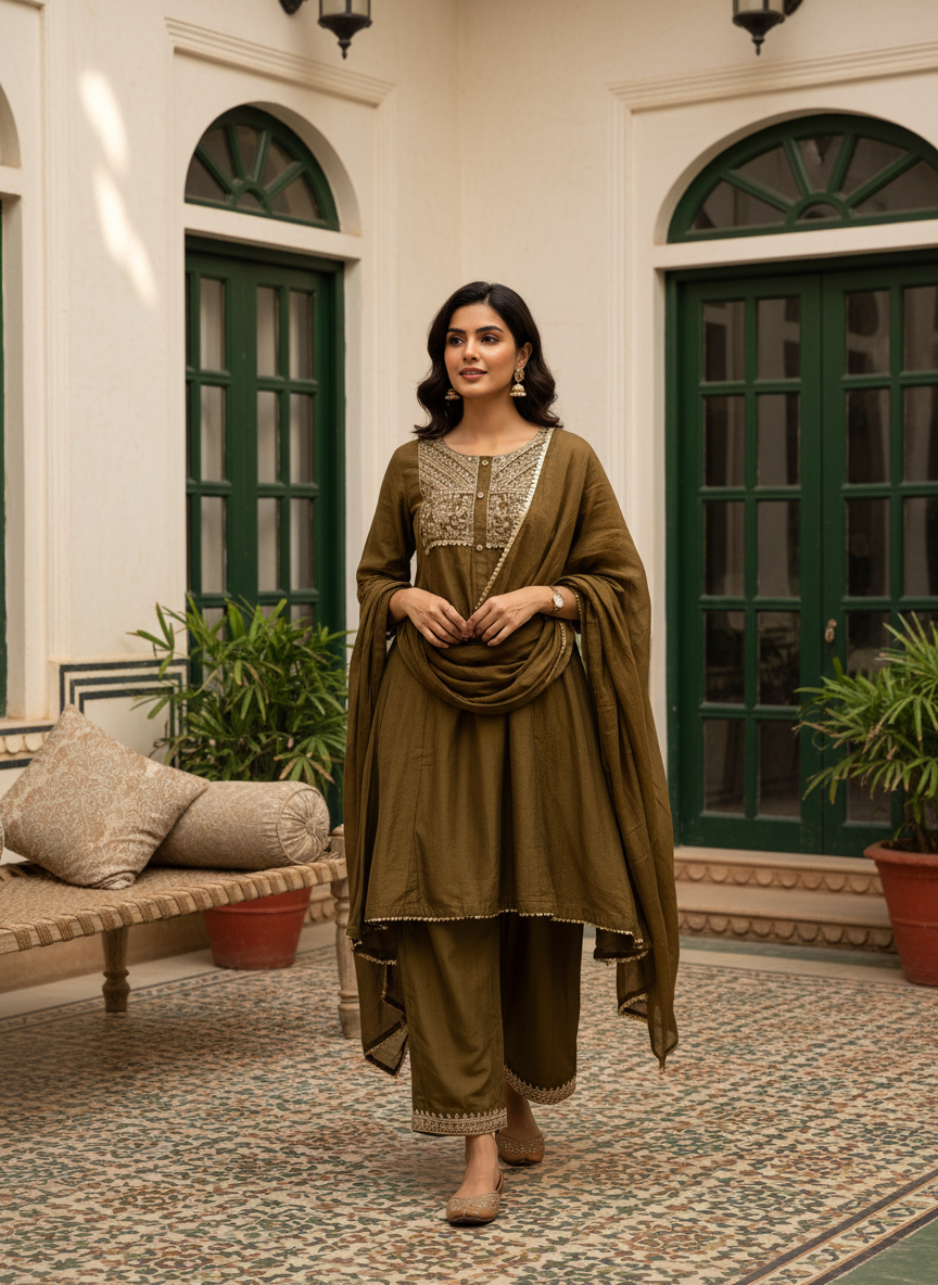Mulchanderi 3-Piece Set with Lining