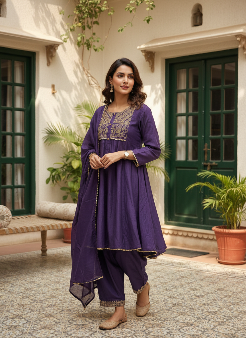 Mulchanderi 3-Piece Set with Lining
